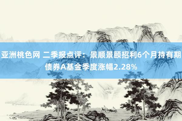 亚洲桃色网 二季报点评：景顺景颐招利6个月持有期债券A基金季度涨幅2.28%