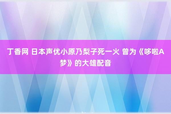 丁香网 日本声优小原乃梨子死一火 曾为《哆啦A梦》的大雄配音