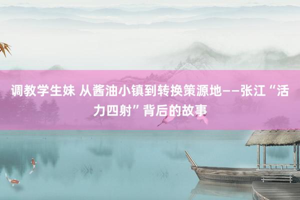 调教学生妹 从酱油小镇到转换策源地——张江“活力四射”背后的故事