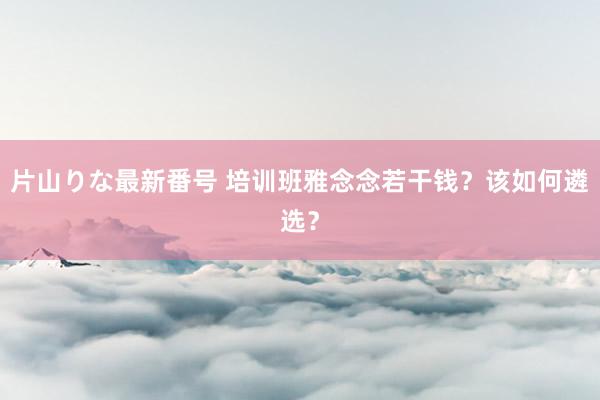 片山りな最新番号 培训班雅念念若干钱？该如何遴选？