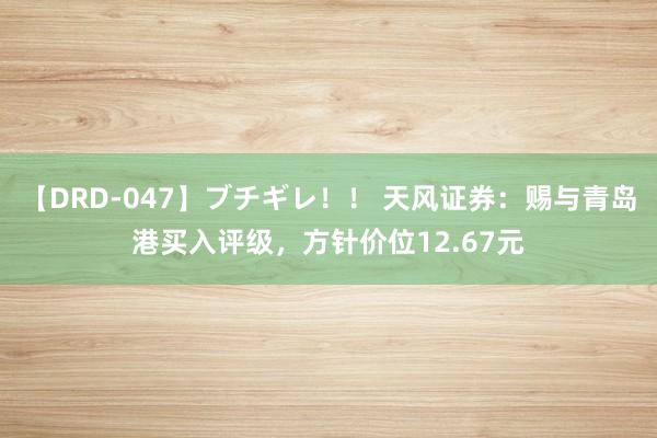 【DRD-047】ブチギレ！！ 天风证券：赐与青岛港买入评级，方针价位12.67元