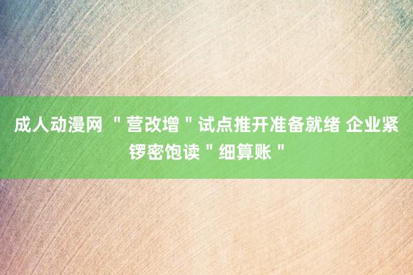 成人动漫网 ＂营改增＂试点推开准备就绪 企业紧锣密饱读＂细算账＂