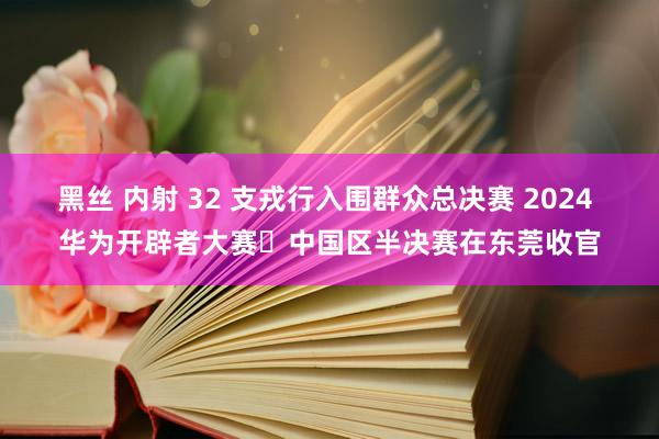 黑丝 内射 32 支戎行入围群众总决赛 2024 华为开辟者大赛・中国区半决赛在东莞收官